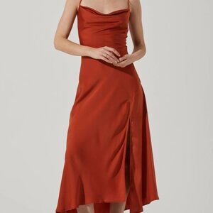 ASTR The Label Gaia Midi Dress in Rust